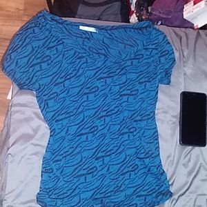 Blue and black zebra stripe shirt